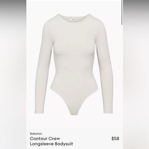 Aritzia Babaton Contour Crew Longsleeve Bodysuit in Matte Pearl NWT